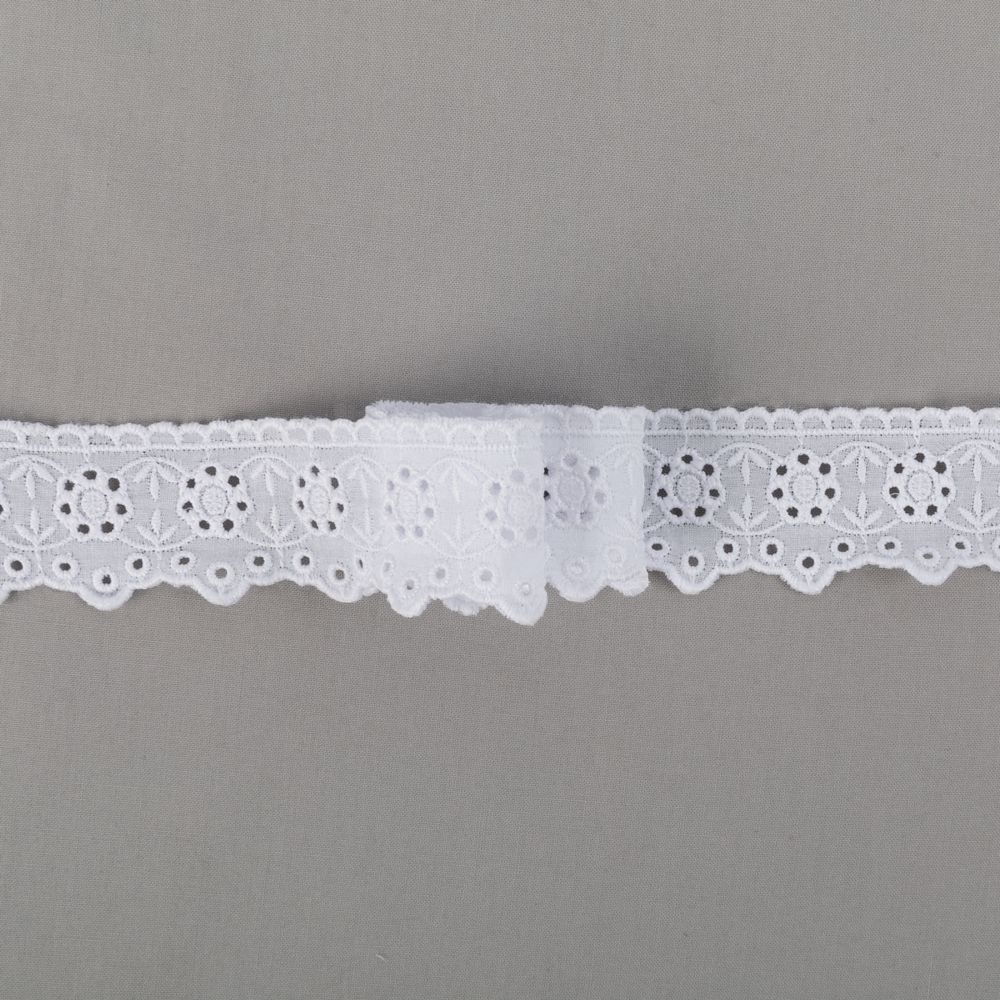Кружево шитьё 35 мм / 9±0.2 метров, Турция, белый, Gamma GYEM-3500