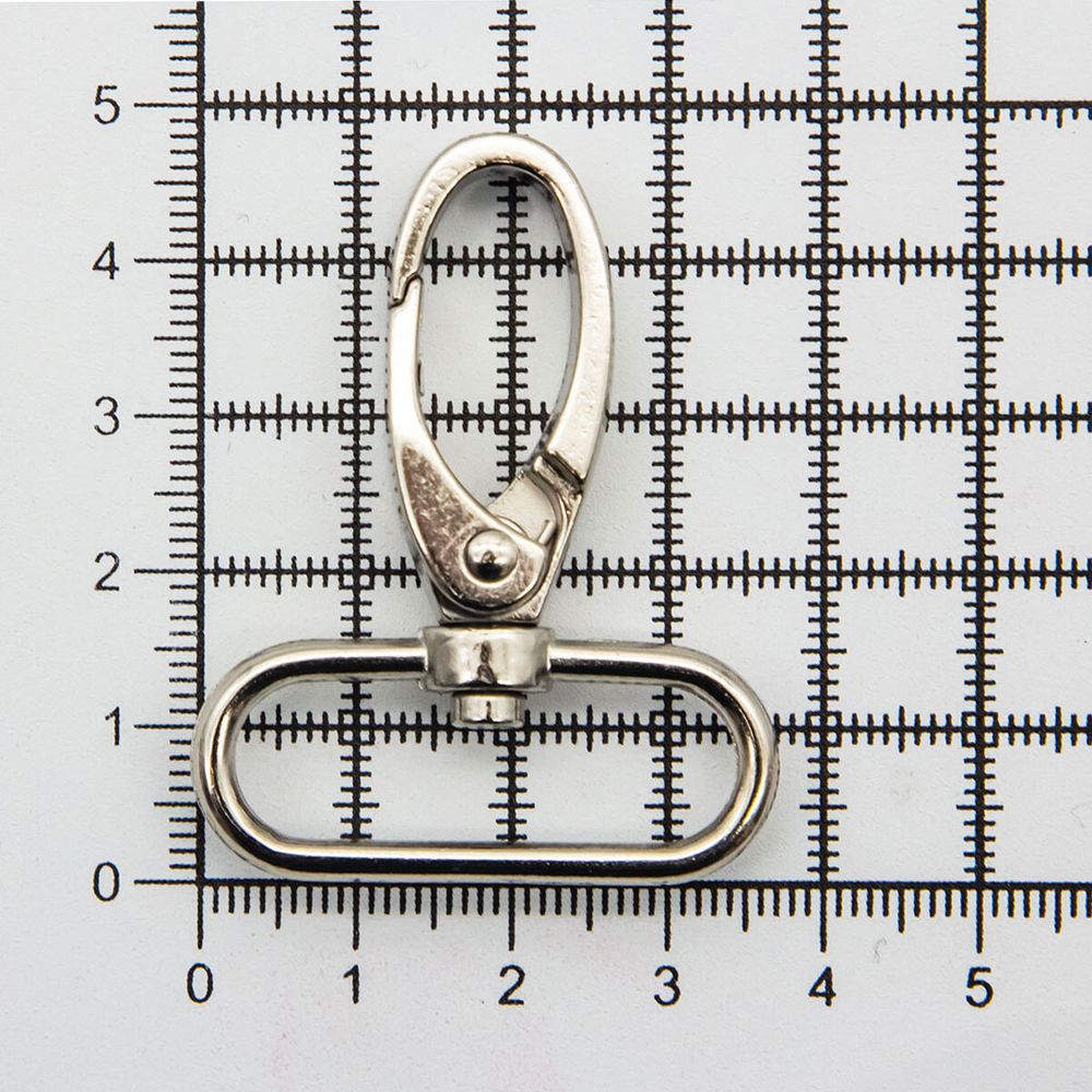 Карабин металл 32.0 мм (48х38 мм), цв.никель, 20 шт