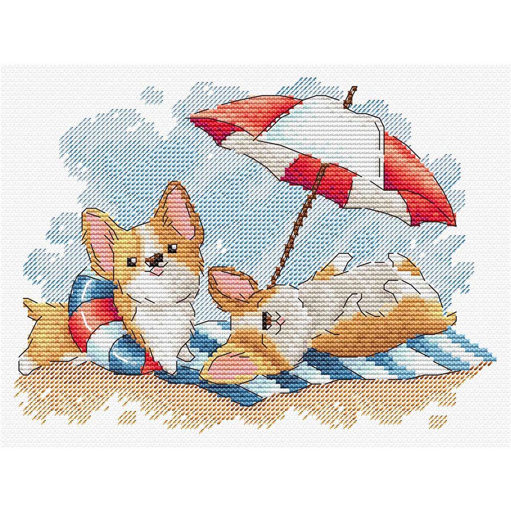 Набор для вышивания нитками МП Студия, Пляжный отдых 14х20см