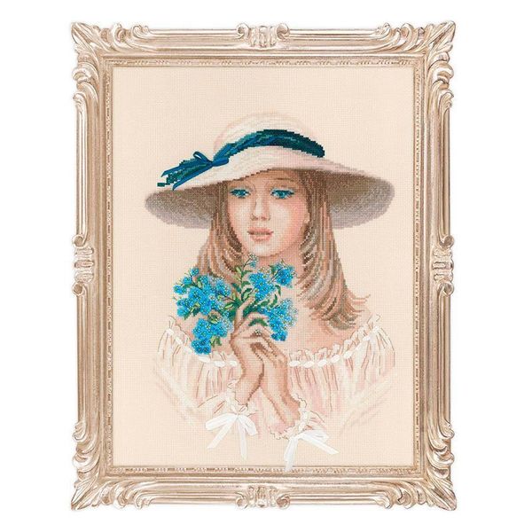 Набор для вышивания нитками Риолис, Незабудки 30х40 см