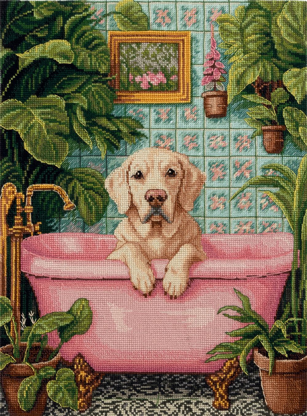 Набор для вышивания нитками Panna J-7545, Водные процедуры, 22х29.5 см