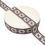 Лента для поясов 40 мм / 25 метров, рис. 9884, бело-черный, С3822Г17