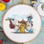 Набор для вышивания нитками МП Студия, Прямо по курсу 12х17см