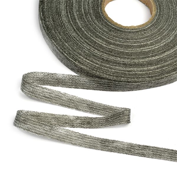 Лента клеевая нитепрошивная по долевой 10 мм / 100 метров, серый
