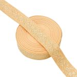 Лента (тесьма) жаккардовая 32.0 мм / 25±1 метров, с метанитом рис. 9819, желтый/золото, С3104Г17