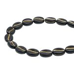 Бусины пластик 10х5 мм, 50 г, кофейное зерно, 1 черное+золото, Astra&Craft, 7541