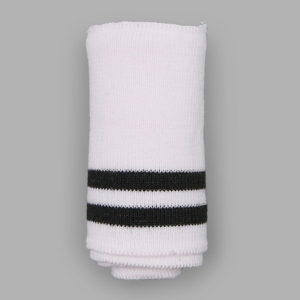 Подвяз (довяз) трикотажный 7.5х80 см, однослойный в полоску, белый/черный