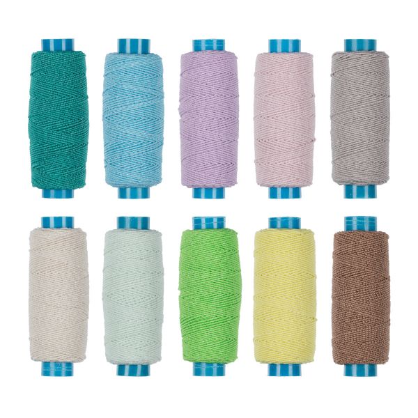Нитки спандекс ⌀0.6 мм, набор 10 катушек по 25 метров, ассорти 2, Gamma ET-10
