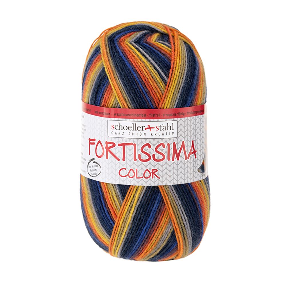 Пряжа Austermann (Аустерманн) Fortissima Socka 4-fach color / уп.5 мот. по 100 г, 420м, Йокогама (цвета рассвета)