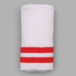 Подвяз (довяз) трикотажный 7.5х80 см, однослойный в полоску, белый/красный цв.820