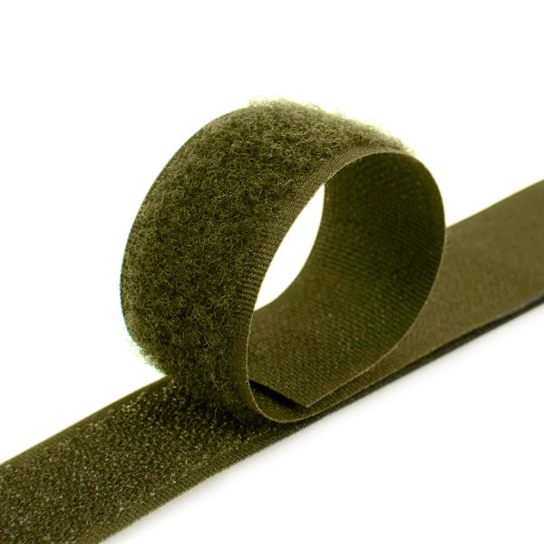 Лента контактная липучка (велкро) пришивная 25 мм / 25 метров, 094 хаки, Gamma LG-25, ПАРА (крючок+петля), качество 