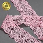 Кружево гипюр (плетёное) 65 мм, диз. 112, цв.17 розовый, уп. 9 м, Kruzhevo
