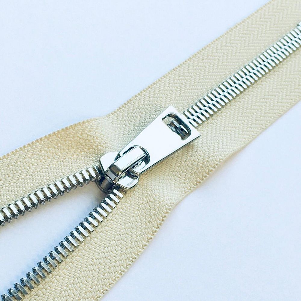 Молния металл Т5 (5 мм) 1 зам., разъем., 75 см, СТ никель, D551 бежевый, MaxZipper Premium, 1 шт /TOS/