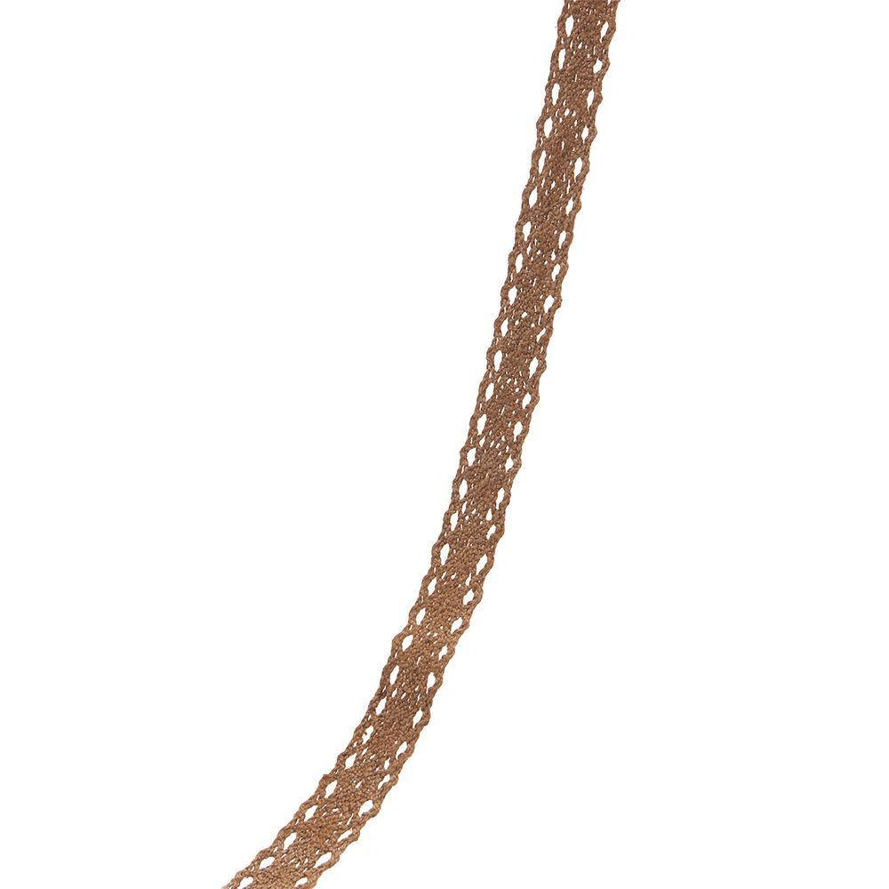 Кружево вязаное (тесьма) хлопковое 15 мм / 9.14 метров, C092 коричневый