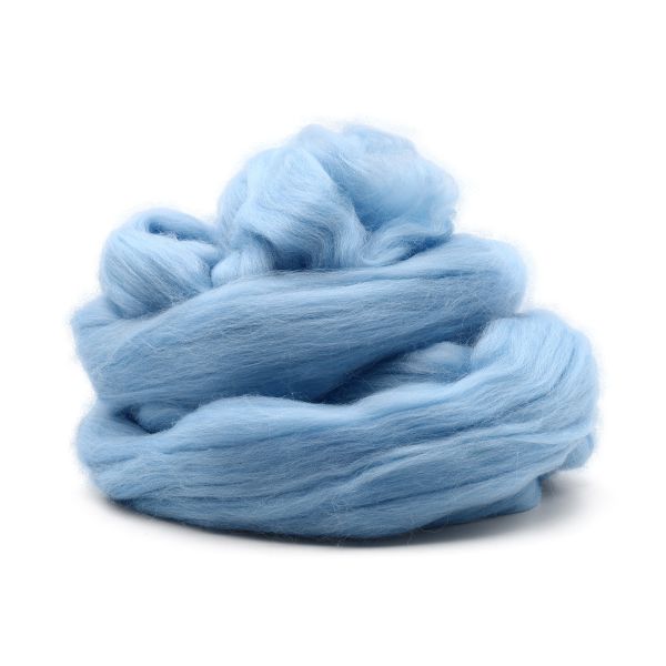 Шерсть для валяния Троицкая мериносовая тонкая 100%, 100 гр. цв.15 т.голубой