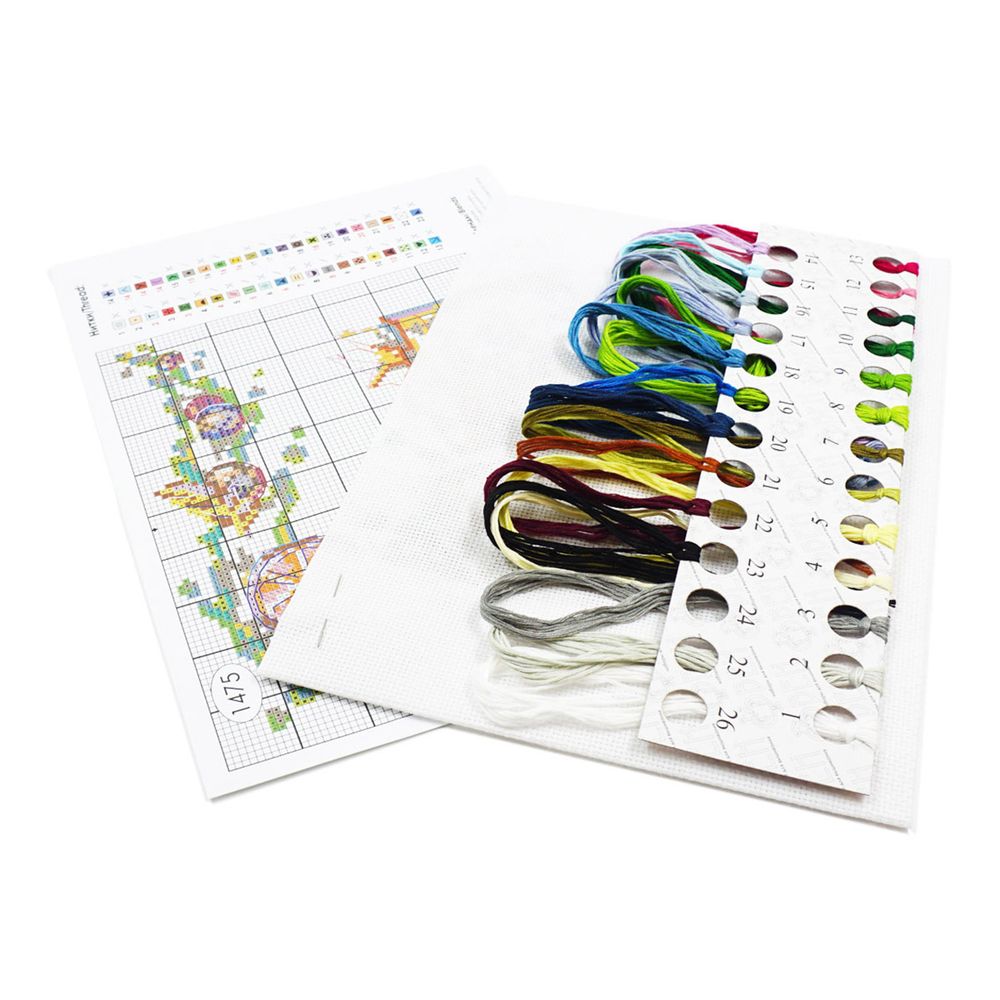 Набор для вышивания нитками Овен 1475, Черничный коктейль 15х24 см