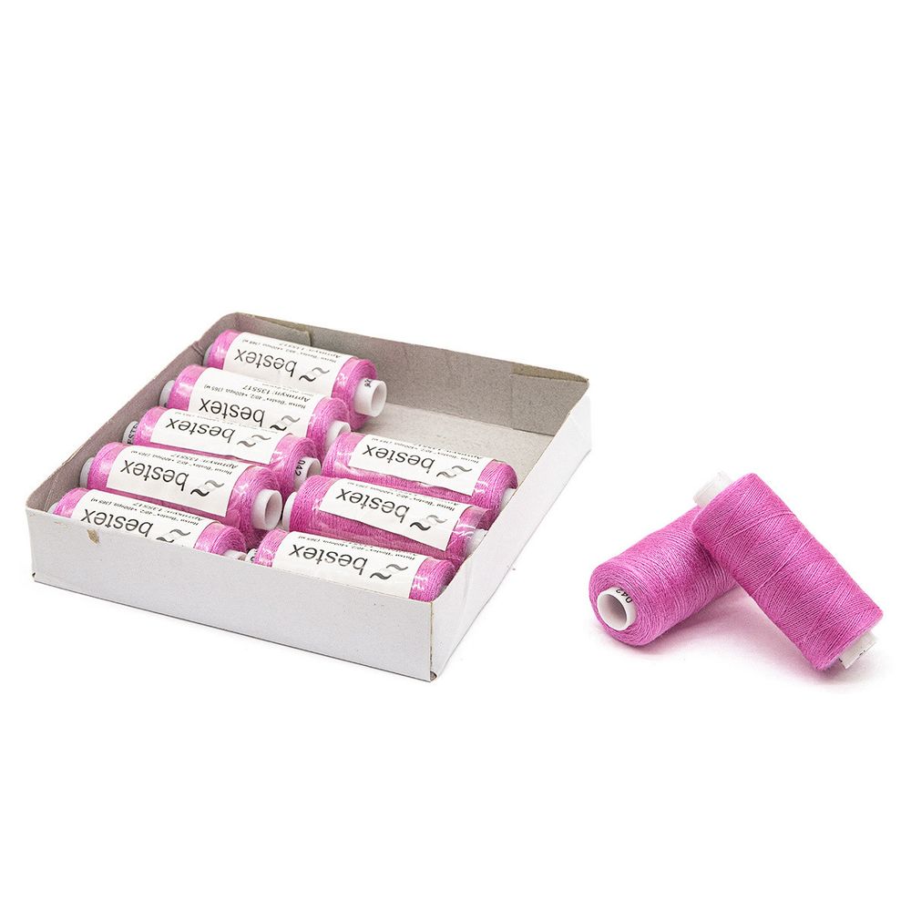 Нитки швейные бытовые Bestex 40/2, 365 м (400 ярд) / 10 кат., 042 светлая фуксия