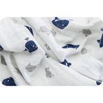Ткань для пэчворка Peppy Embrace (марлевка), отрез 100х125 см, 120 г/м², whales cobalt, Shannon Fabrics