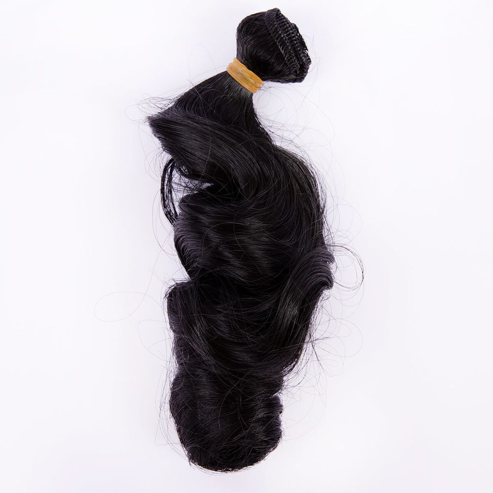 Трессы для кукол 15 см, 100 см, 38 г, 06 черный, HobbyBe HAR-4