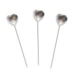 Булавки декоративные с сердечками, упак., 6 шт, Астра