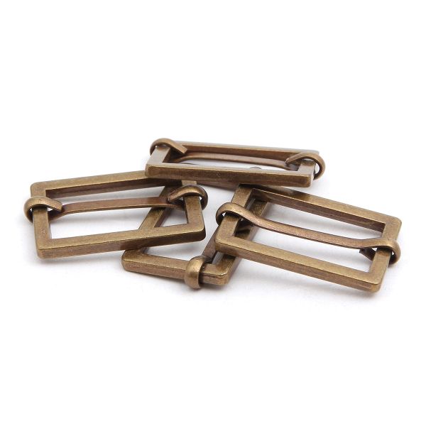 Рамка регулировочная металл литая с подвижной планкой 25 мм /31х21 мм, ⌀3 мм/, бронза, 4 шт