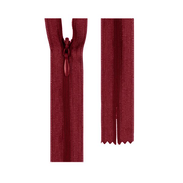 Молния потайная (скрытая) Т3 (3 мм) 1 зам., н/раз., 20 см, пластик, 171 т.вишневый, G013P Gamma, 10 шт