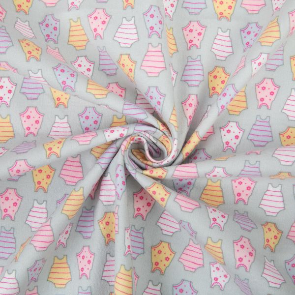 Ткань для пэчворка Peppy Молочные сны фланель, отрез 100х110 см, 175 г/м², МС-06 серый, Peppy