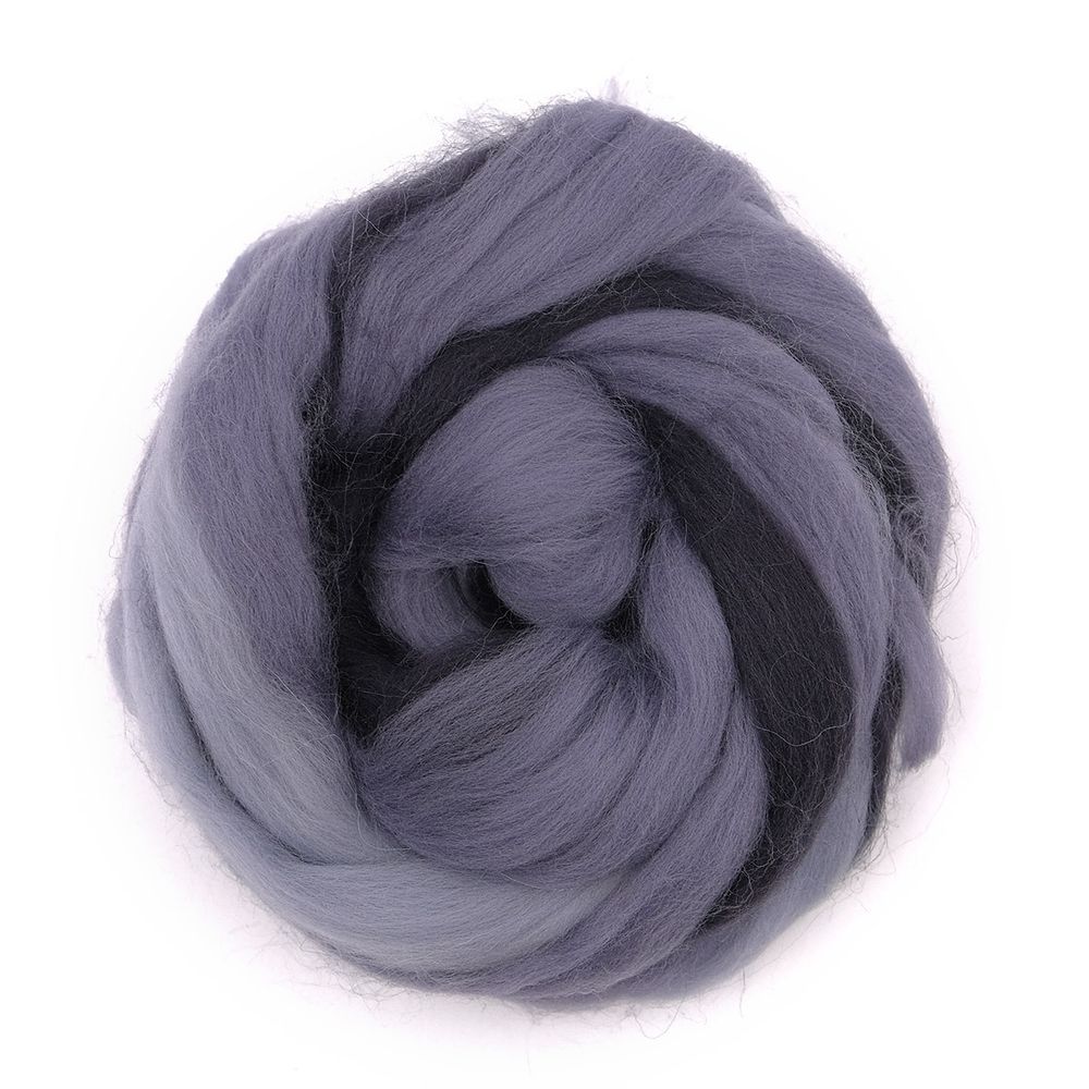 Лента для валяния меланж полутонкая, 100% шерсть, 50гр Камтекс (меланж 22 421)