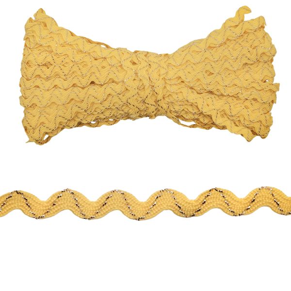 Тесьма вьюнчик с метанитью, 5 мм / 20 м (желтый), С3584