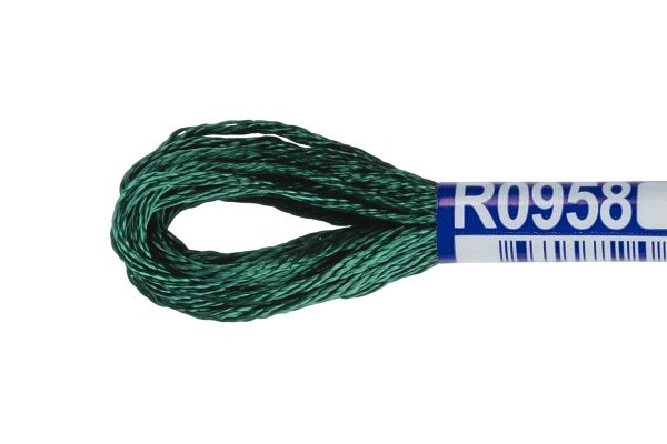 Мулине Gamma вискоза 100%, цв.R0958 т.серо-зеленый, 12 мотков по 8 метров