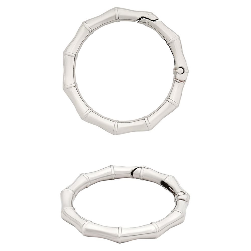 Карабин металл кольцо ⌀38 мм, декоративный, серебро (никель), MB_2231, 6 шт