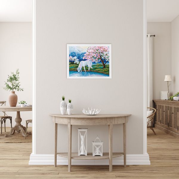 Алмазная (кристальная) мозаика Фрея, Сказочный единорог, 40х30 см