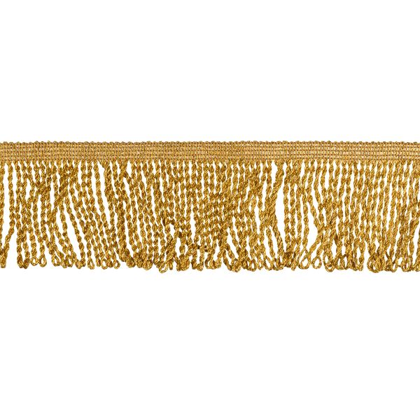 Бахрома отделочная 80.0 мм / 10 метров, витая, золото, Gamma 1065