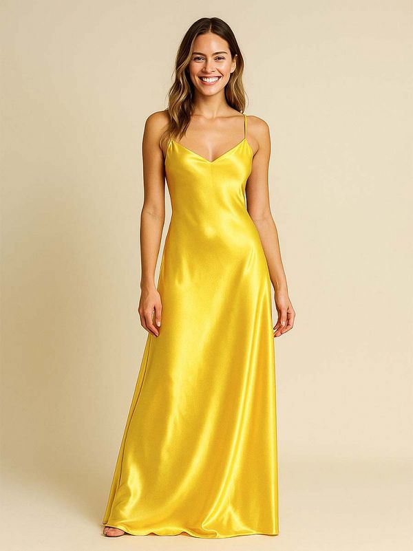 Атлас сатин 67 г/м², 150 см / 3 метра, AS.30, желтый