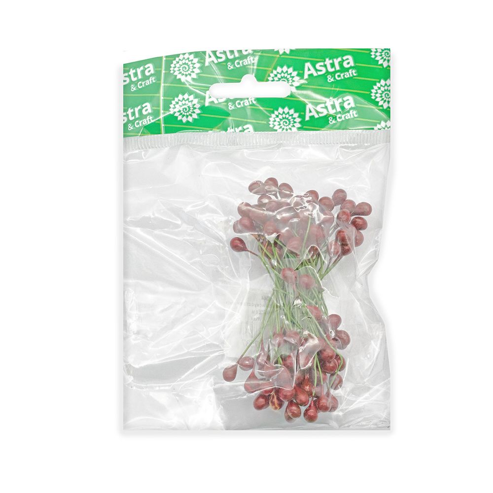 Тычинки для искусственных цветов 0,5х6см (бордовый)