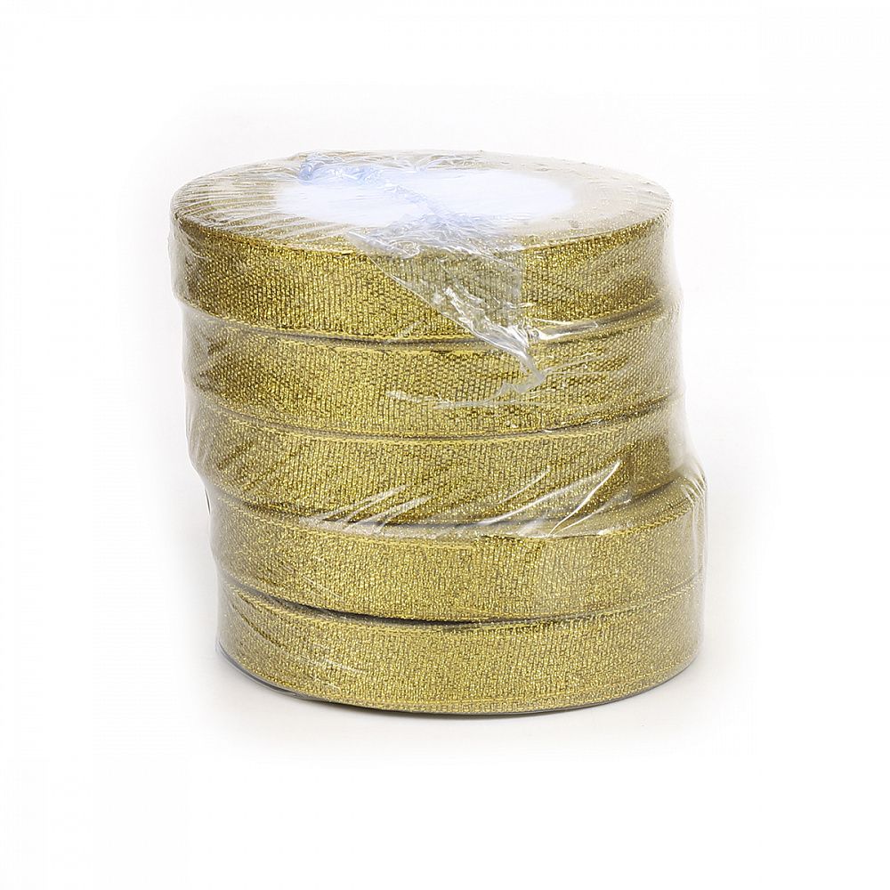 Лента металлизированная 15.0 мм / 22.85±1 метра, цв. золото, Magic4Hobby, упак. 5 шт
