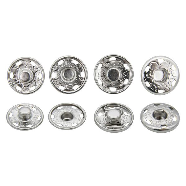 Кнопка пришивная металл ⌀19.0 мм, никель, 10 шт, КПР1
