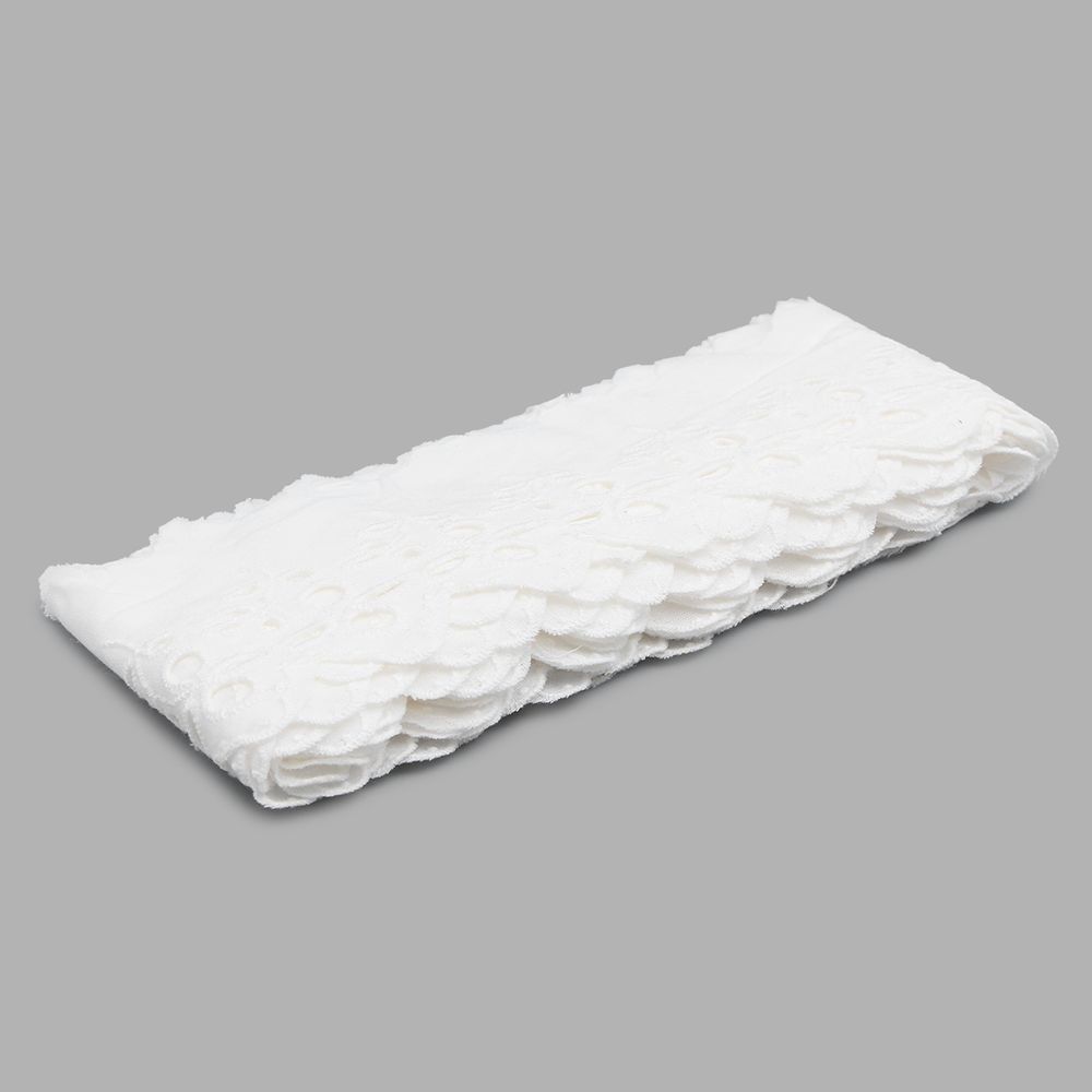 Кружево шитьё х/б 73 мм / 3.4 метра, цвет неотбеленный