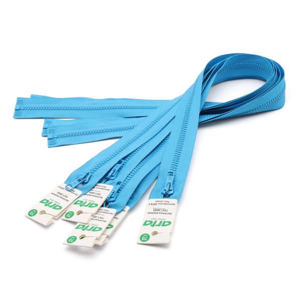 Молния трактор Arta Т6 (6 мм) 1 зам., разъем., 65 см, цв. 225 голубая бирюза, 5 шт