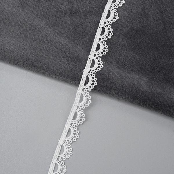 Кружево гипюр (плетёное) 15 мм, / 13.71 метра, белый