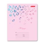 Тетрадь ученическая школьная, выборочные блёстки, A5+ 18 л. на скобе 65 г/м², белизна 100%, 20 шт, клетка, 000707 Бриллианты, Светоч 18ТЕТк-002