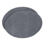 Заплатки пришивные из замши, овал 8х10,9см с перфорацией, 2 шт, 100% кожа, 26 серый, 59124