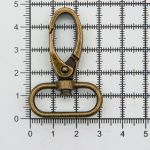 Карабин металл 25.0 мм (48х32 мм), цв.латунь, 20 шт