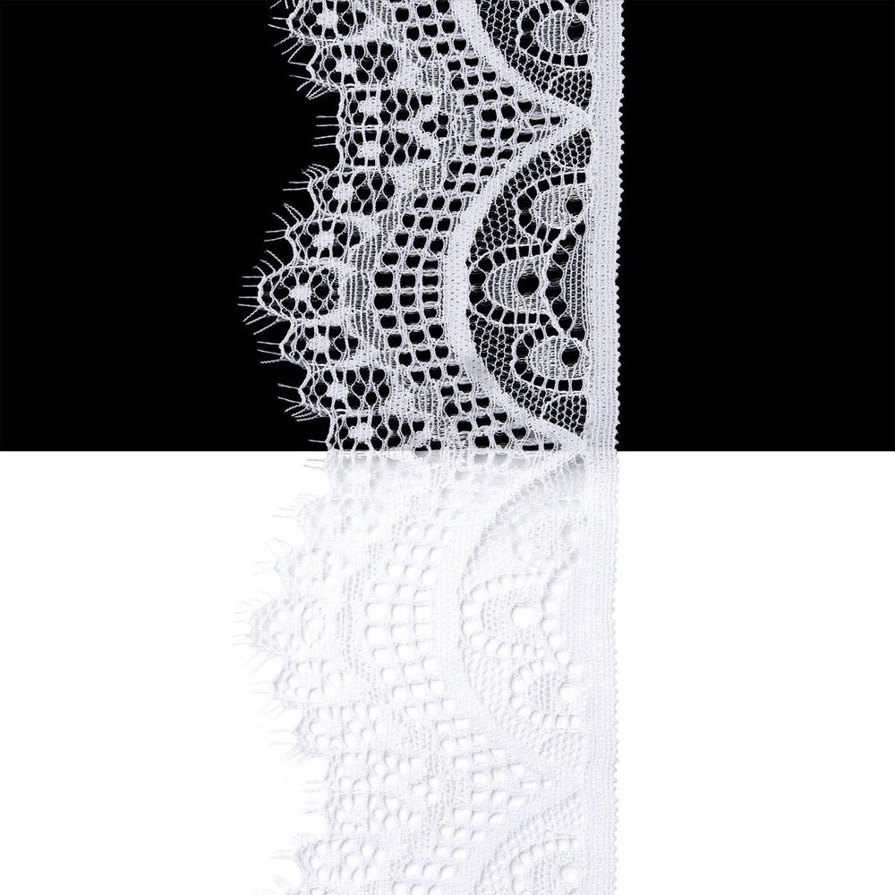 Кружево эластичное (стрейч) 60 мм / 3 метра, C501 белый