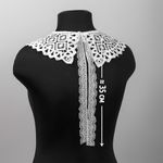 Накладной кружевной воротник 30х35 см, матовая нить Kruzhevo TBY.13/191, цв.белый уп.1шт