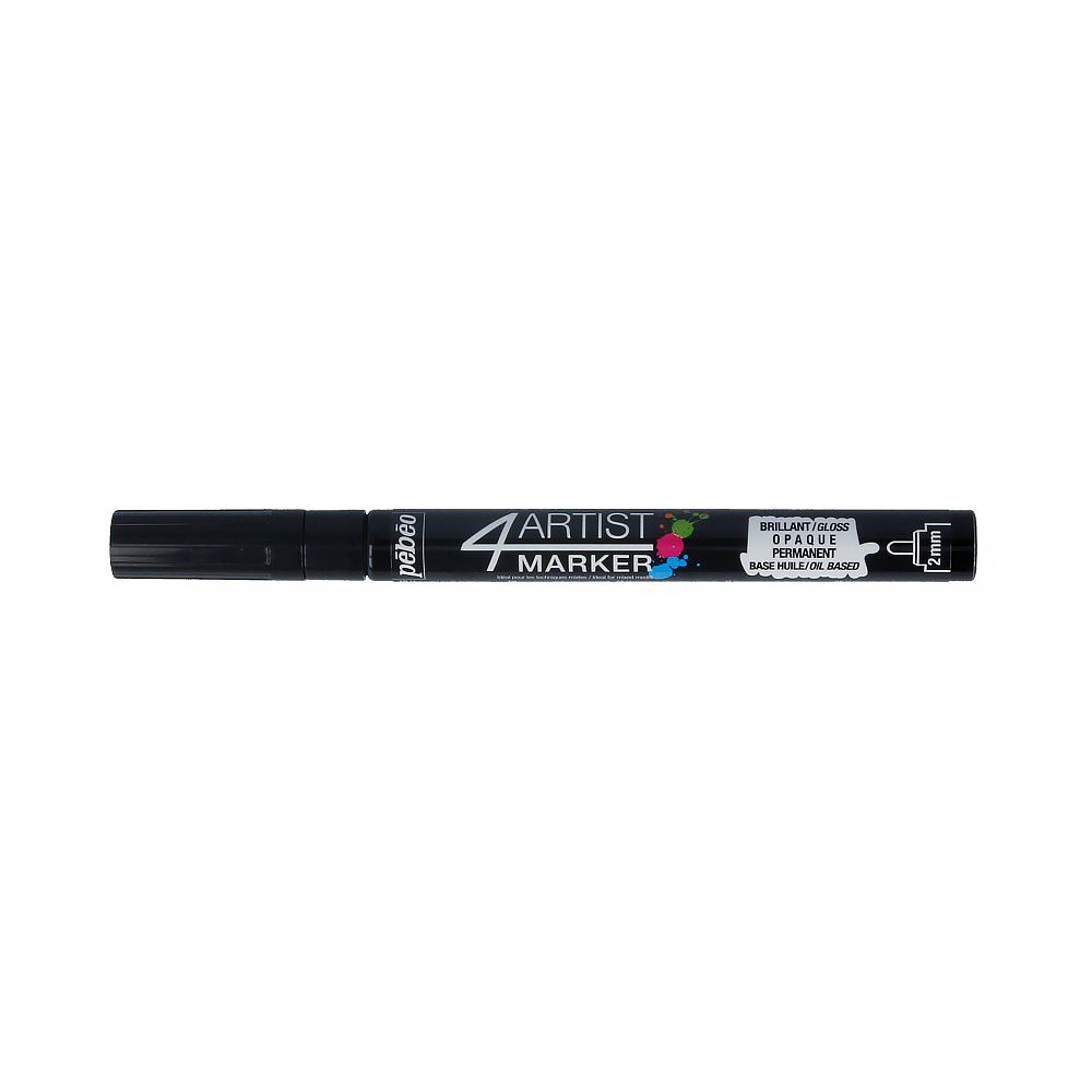 Маркер художественный 4Artist Marker на масляной основе 2 мм, перо круглое, 6 шт, 580024 черный, Pebeo