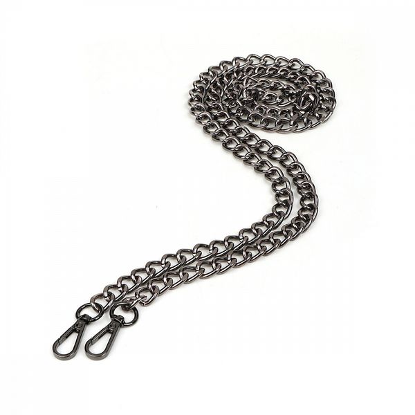 Цепочка для сумки с карабинами металл l=1200 мм, шир.12 мм, TBY.109703, цв.черный никель уп.1шт