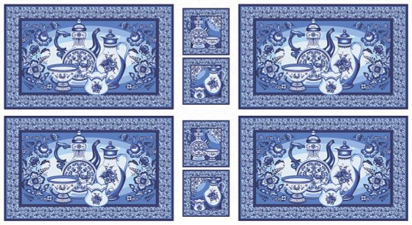 Ткань для пэчворка Peppy Лазурное чудо панель, отрез 60х110 см, 110 г/м², ЛЧ-02 голубой, Peppy