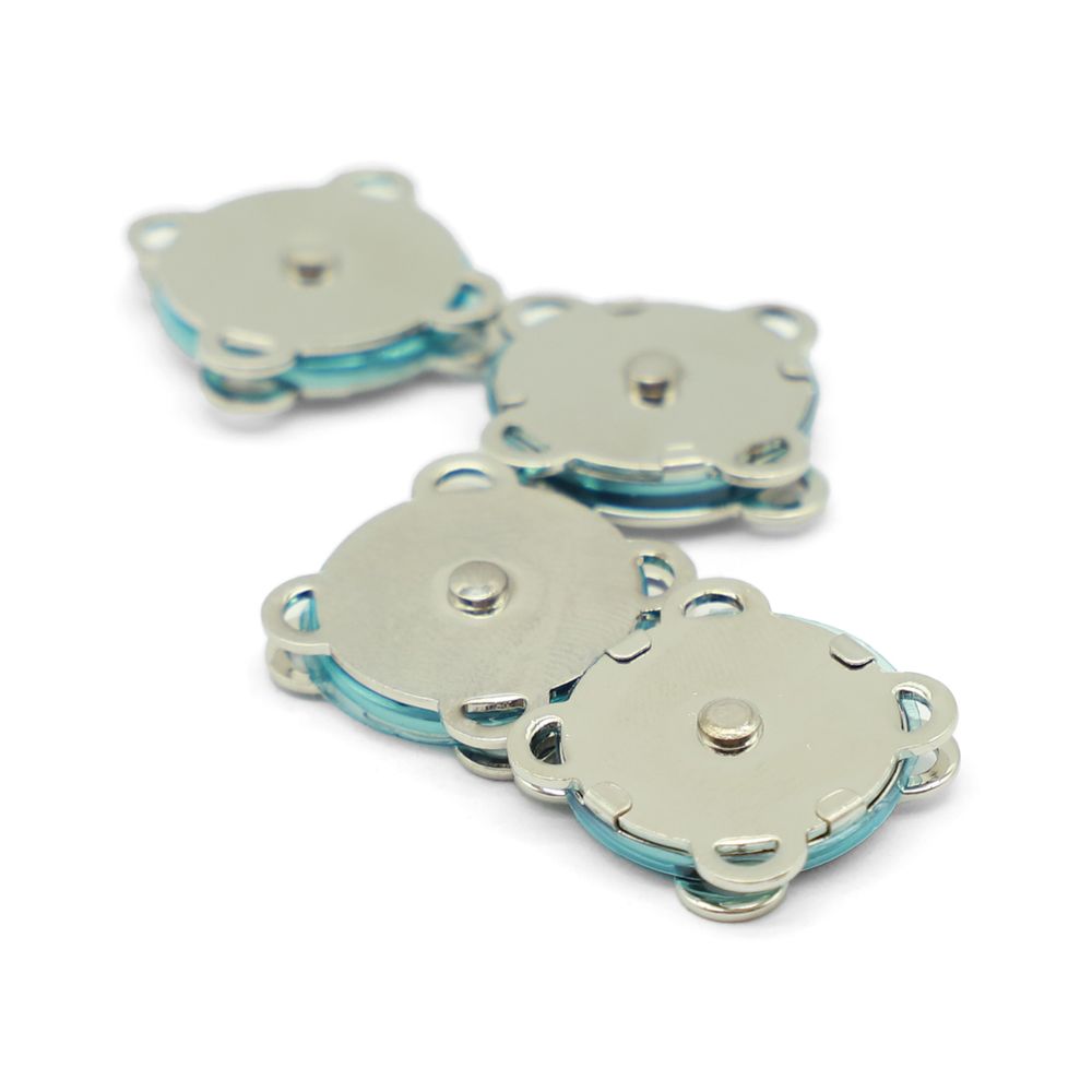 Кнопка магнитная металл пришивная ⌀18.0 мм, никель, 4 шт, BIG