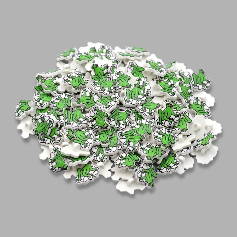 Пуговицы детские Лягушка (094 зеленый) QN642-W2, 72 шт